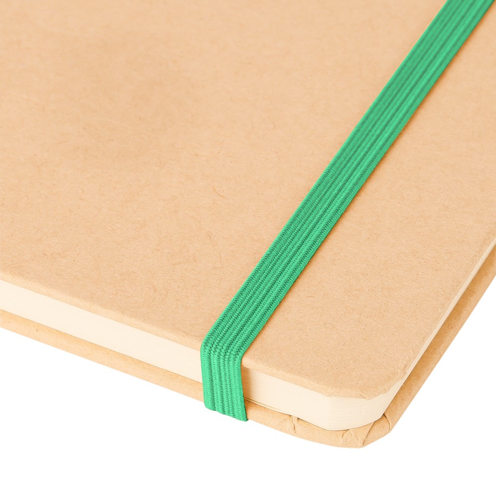 Notatnik A5 z nadrukiem Twojego logo, materiał: papier, poliester, kolor: zielony Notatnik A5 z nadrukiem Twojego logo, materiał: papier, poliester, kolor: zielony
