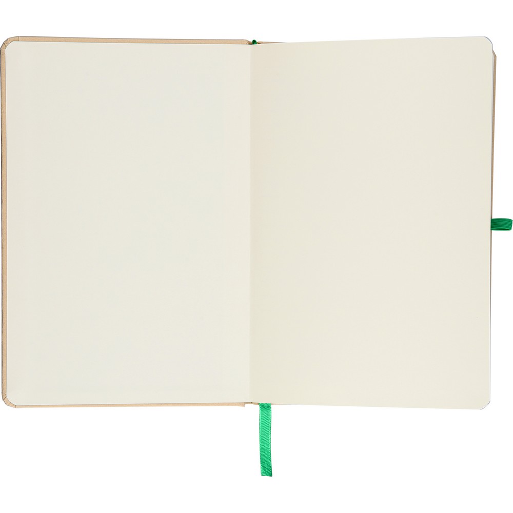 Notatnik A5 z nadrukiem Twojego logo, materiał: papier, poliester, kolor: zielony Notatnik A5 z nadrukiem Twojego logo, materiał: papier, poliester, kolor: zielony