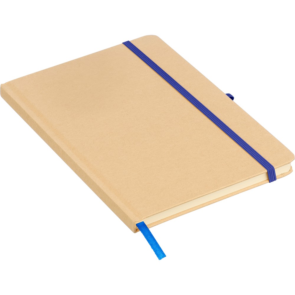 Notatnik A5 z nadrukiem Twojego logo, materiał: papier, poliester, kolor: niebieski Notatnik A5 z nadrukiem Twojego logo, materiał: papier, poliester, kolor: niebieski