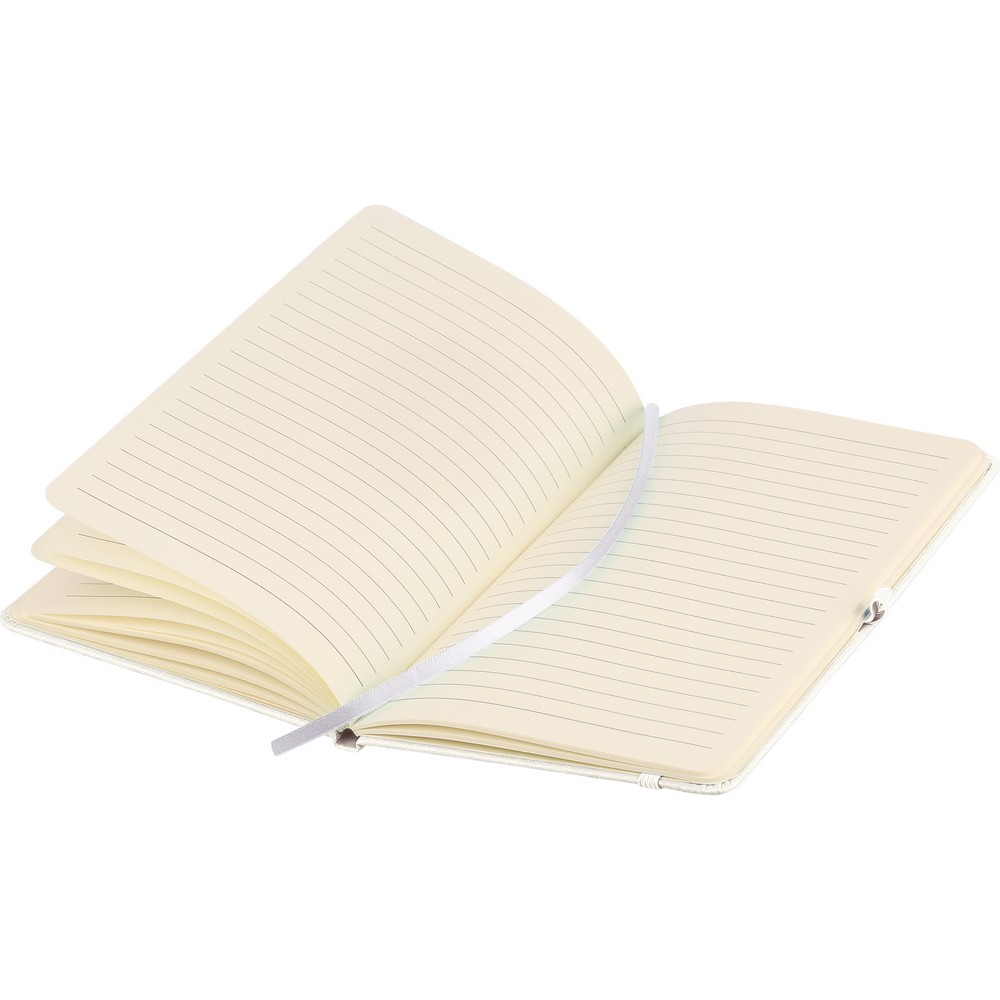 Notatnik A5 z nadrukiem Twojego logo, materiał: pu, papier, kolor: biały Notatnik A5 z nadrukiem Twojego logo, materiał: pu, papier, kolor: biały