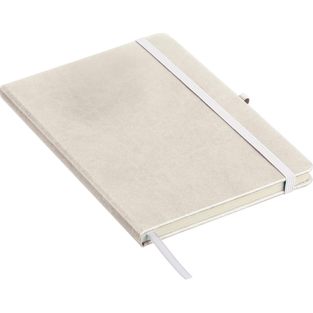 Notatnik A5 z nadrukiem Twojego logo, materiał: pu, papier, kolor: biały Notatnik A5 z nadrukiem Twojego logo, materiał: pu, papier, kolor: biały