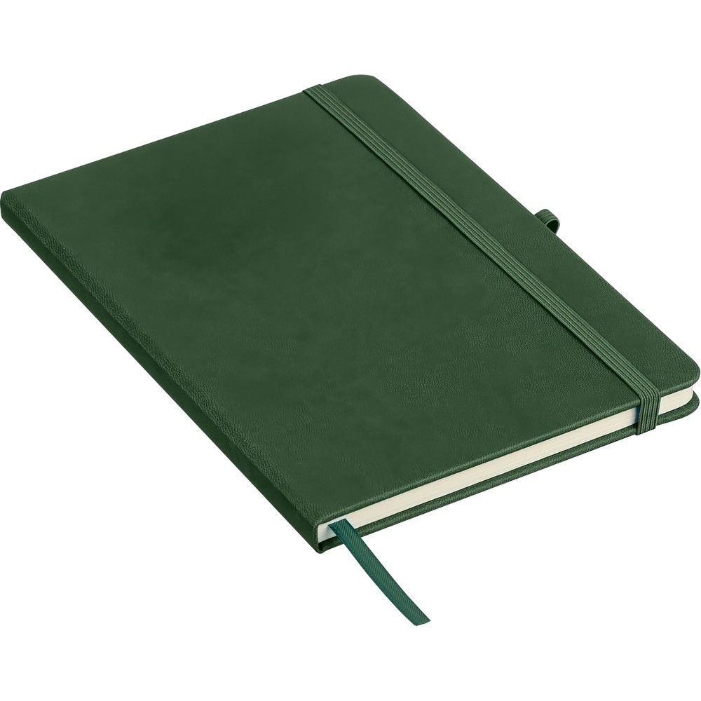 Notatnik A5 z nadrukiem Twojego logo, materiał: pu, papier, kolor: zielony Notatnik A5 z nadrukiem Twojego logo, materiał: pu, papier, kolor: zielony