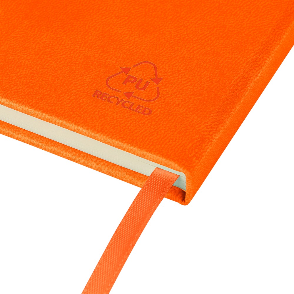Notatnik A5 z nadrukiem Twojego logo, materiał: pu, papier, kolor: pomarańczowy Notatnik A5 z nadrukiem Twojego logo, materiał: pu, papier, kolor: pomarańczowy