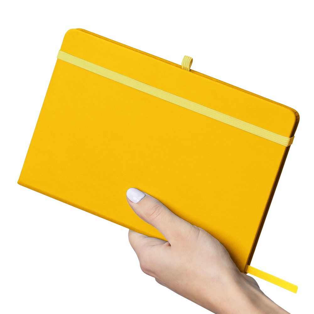 Notatnik A5 z nadrukiem Twojego logo, materiał: pu, papier, kolor: żółty Notatnik A5 z nadrukiem Twojego logo, materiał: pu, papier, kolor: żółty
