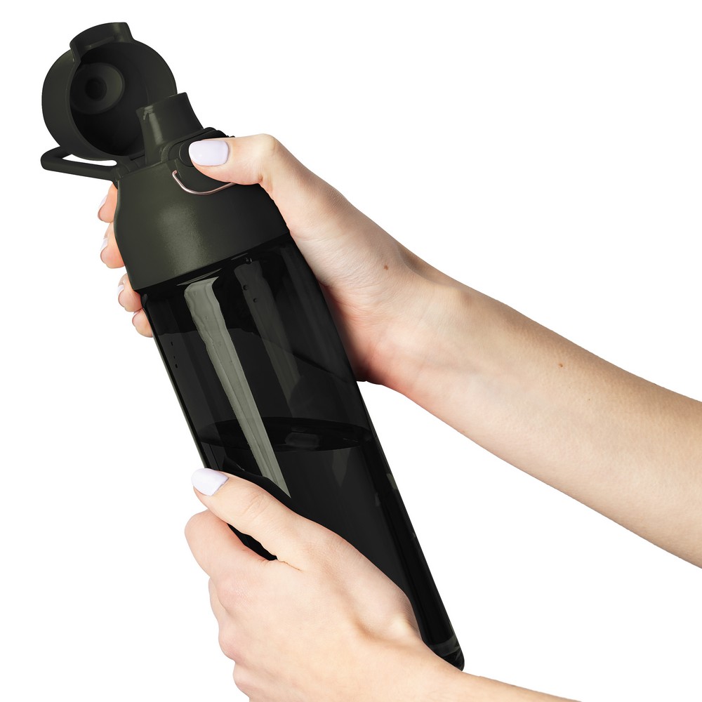 Butelka sportowa 750 ml z nadrukiem Twojego logo, materiał: metal, pp, silikon, tritan, kolor: czarny Butelka sportowa 750 ml z nadrukiem Twojego logo, materiał: metal, pp, silikon, tritan, kolor: czarny