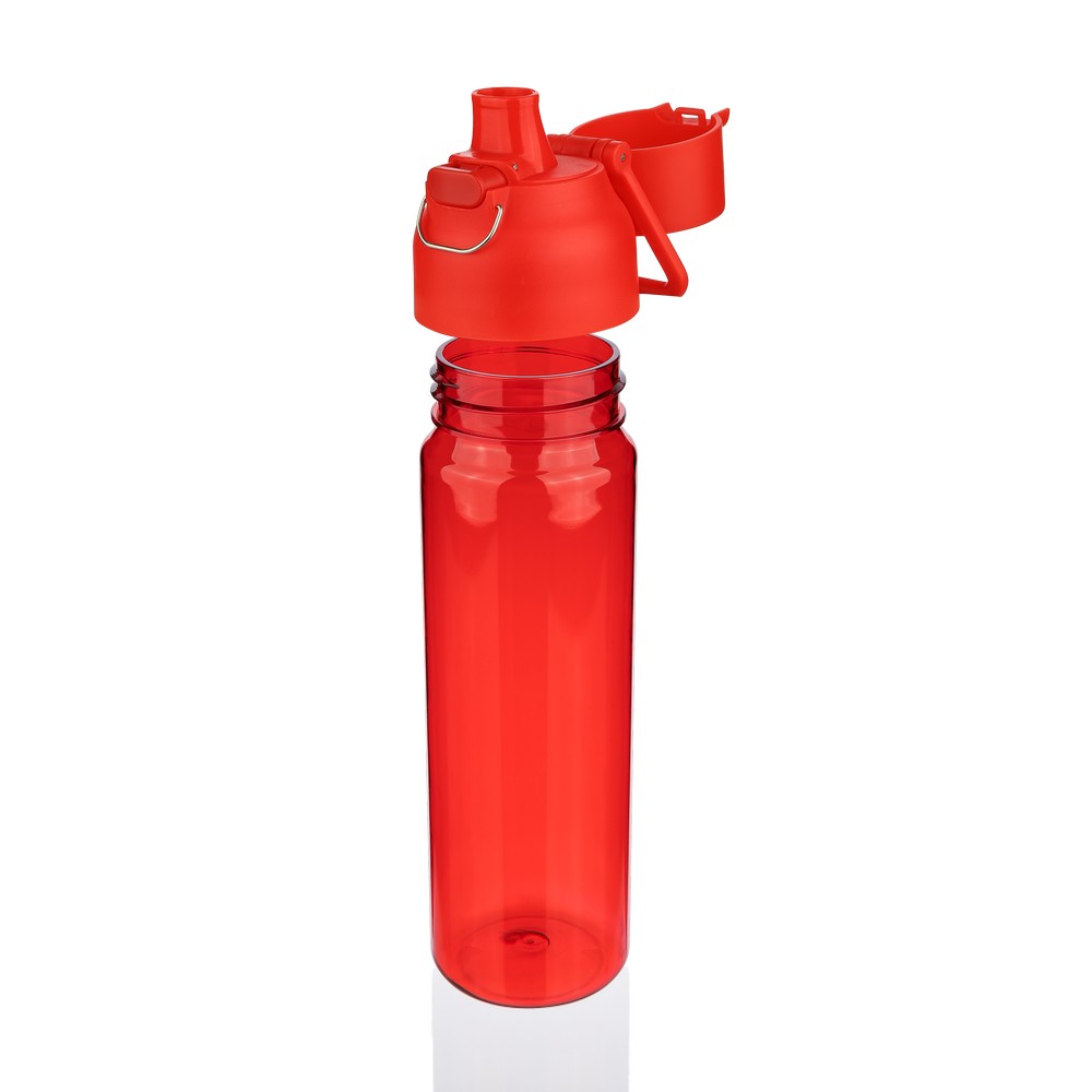 Butelka sportowa 750 ml z nadrukiem Twojego logo, materiał: metal, pp, silikon, tritan, kolor: czerwony Butelka sportowa 750 ml z nadrukiem Twojego logo, materiał: metal, pp, silikon, tritan, kolor: czerwony