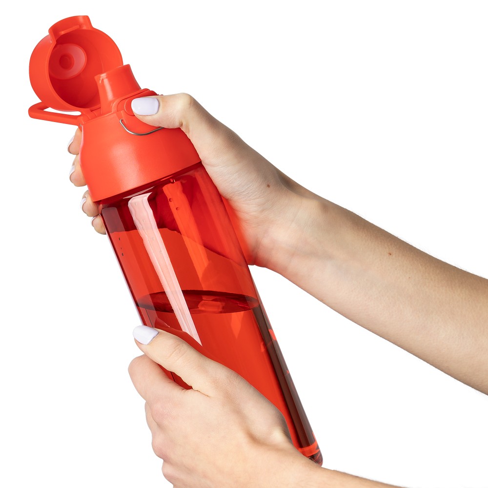 Butelka sportowa 750 ml z nadrukiem Twojego logo, materiał: metal, pp, silikon, tritan, kolor: czerwony Butelka sportowa 750 ml z nadrukiem Twojego logo, materiał: metal, pp, silikon, tritan, kolor: czerwony