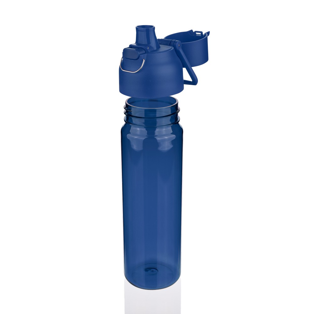 Butelka sportowa 750 ml z nadrukiem Twojego logo, materiał: metal, pp, silikon, tritan, kolor: niebieski Butelka sportowa 750 ml z nadrukiem Twojego logo, materiał: metal, pp, silikon, tritan, kolor: niebieski