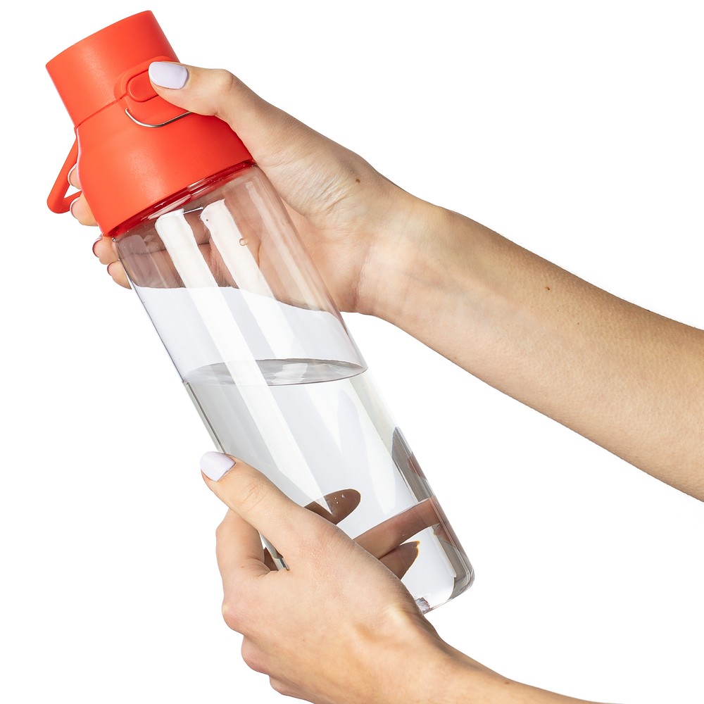 Butelka sportowa 750 ml z nadrukiem Twojego logo, materiał: metal, pp, silikon, tritan, kolor: czerwony Butelka sportowa 750 ml z nadrukiem Twojego logo, materiał: metal, pp, silikon, tritan, kolor: czerwony