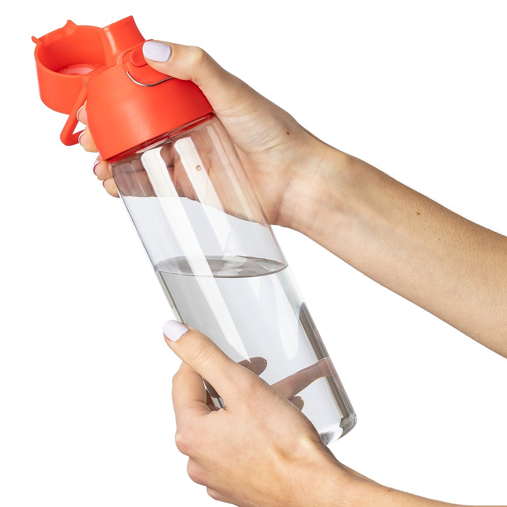 Butelka sportowa 750 ml z nadrukiem Twojego logo, materiał: metal, pp, silikon, tritan, kolor: czerwony Butelka sportowa 750 ml z nadrukiem Twojego logo, materiał: metal, pp, silikon, tritan, kolor: czerwony