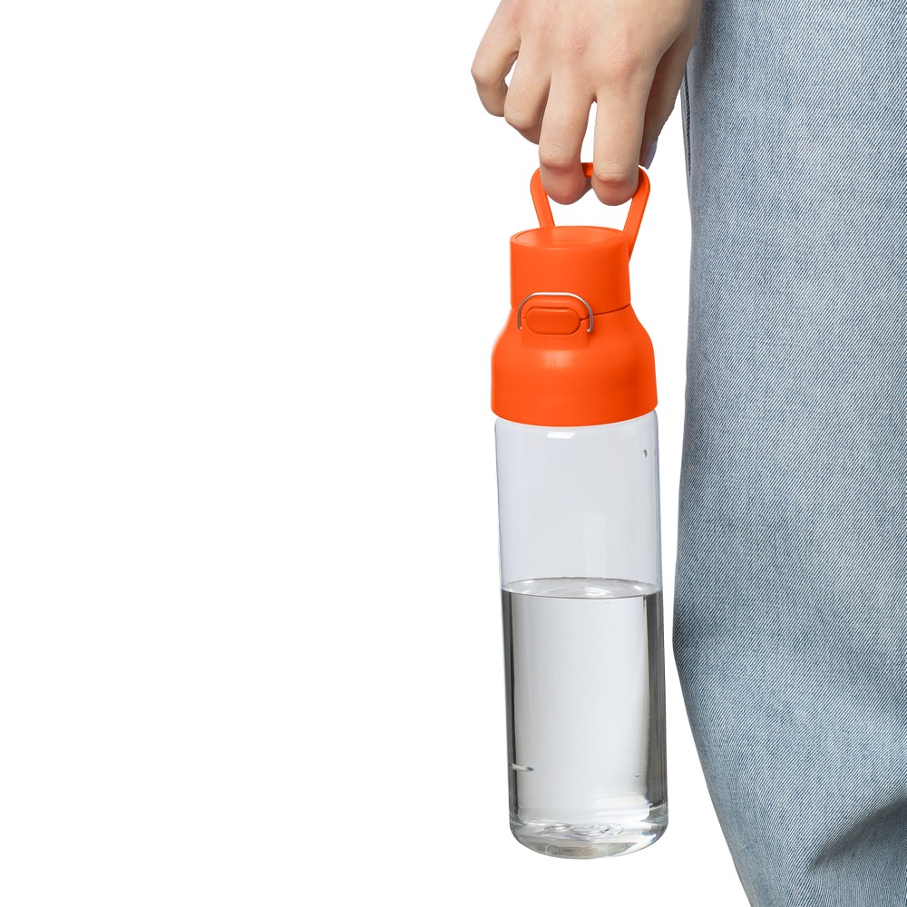 Butelka sportowa 750 ml z nadrukiem Twojego logo, materiał: metal, pp, silikon, tritan, kolor: pomarańczowy Butelka sportowa 750 ml z nadrukiem Twojego logo, materiał: metal, pp, silikon, tritan, kolor: pomarańczowy