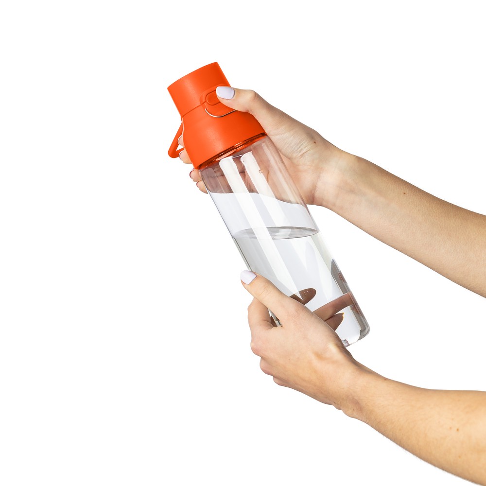 Butelka sportowa 750 ml z nadrukiem Twojego logo, materiał: metal, pp, silikon, tritan, kolor: pomarańczowy Butelka sportowa 750 ml z nadrukiem Twojego logo, materiał: metal, pp, silikon, tritan, kolor: pomarańczowy