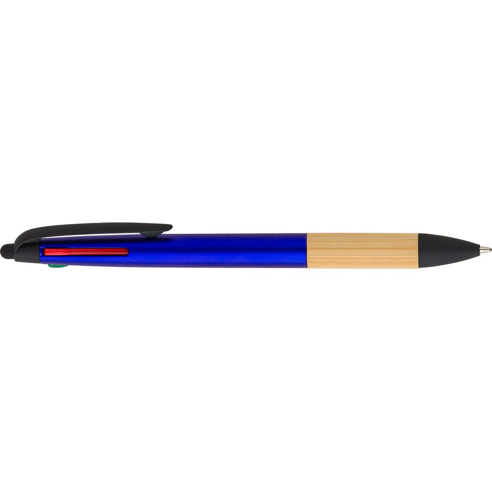 Długopis, wielokolorowy wkład, touch pen z nadrukiem Twojego logo, materiał: plastik, bambus, pp, stal, kolor: niebieski Długopis, wielokolorowy wkład, touch pen z nadrukiem Twojego logo, materiał: plastik, bambus, pp, stal, kolor: niebieski