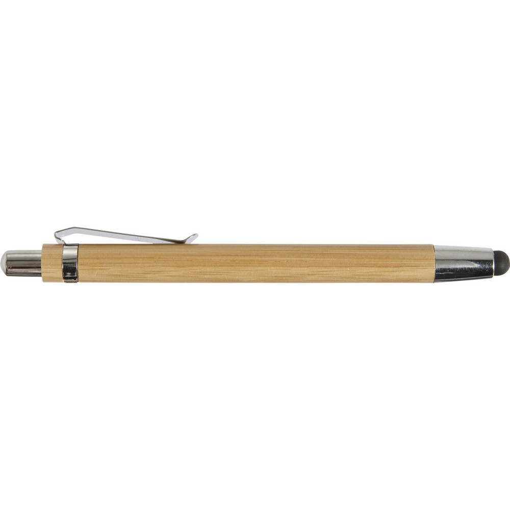 Bambusowy długopis, touch pen z nadrukiem Twojego logo, materiał: metal, plastik, bambus, kolor: brązowy Bambusowy długopis, touch pen z nadrukiem Twojego logo, materiał: metal, plastik, bambus, kolor: brązowy