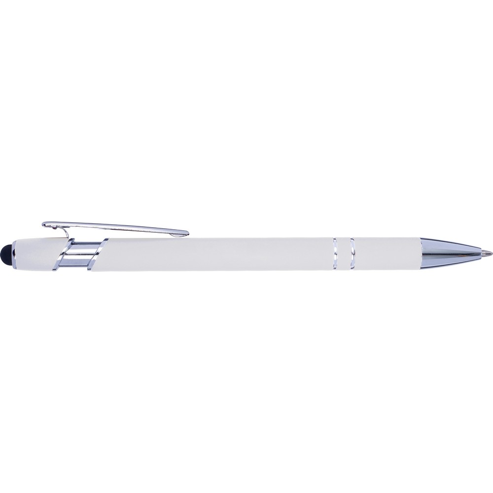 Długopis, touch pen z nadrukiem Twojego logo, materiał: aluminium, guma, kolor: biały Długopis, touch pen z nadrukiem Twojego logo, materiał: aluminium, guma, kolor: biały