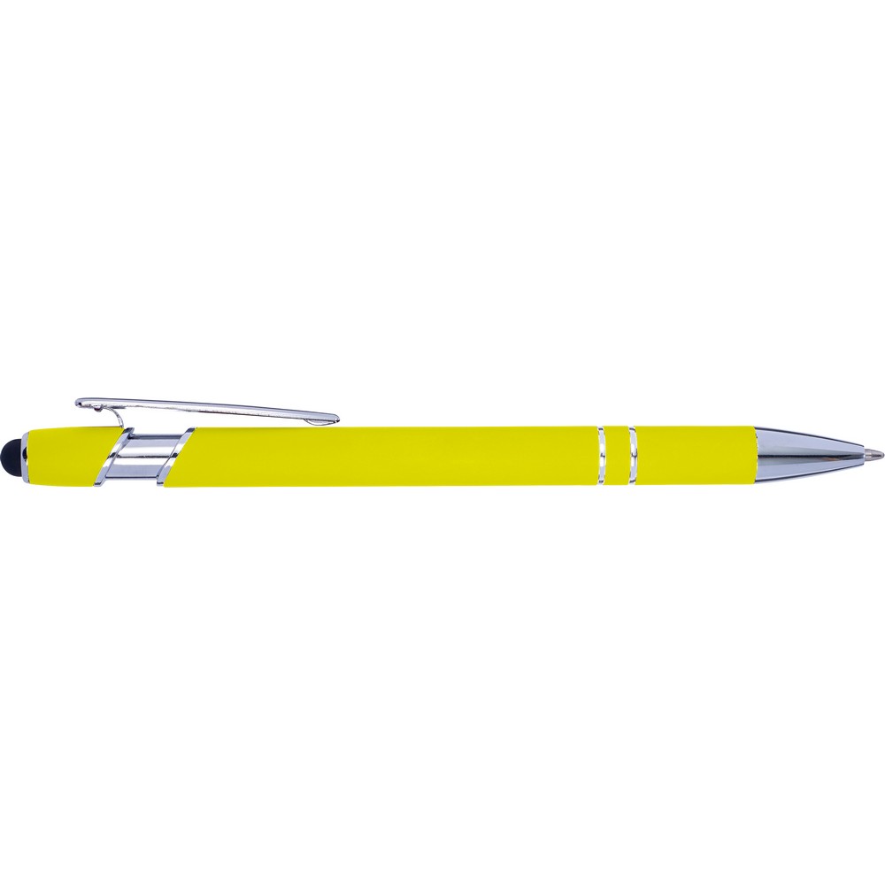 Długopis, touch pen z nadrukiem Twojego logo, materiał: aluminium, guma, kolor: żółty Długopis, touch pen z nadrukiem Twojego logo, materiał: aluminium, guma, kolor: żółty