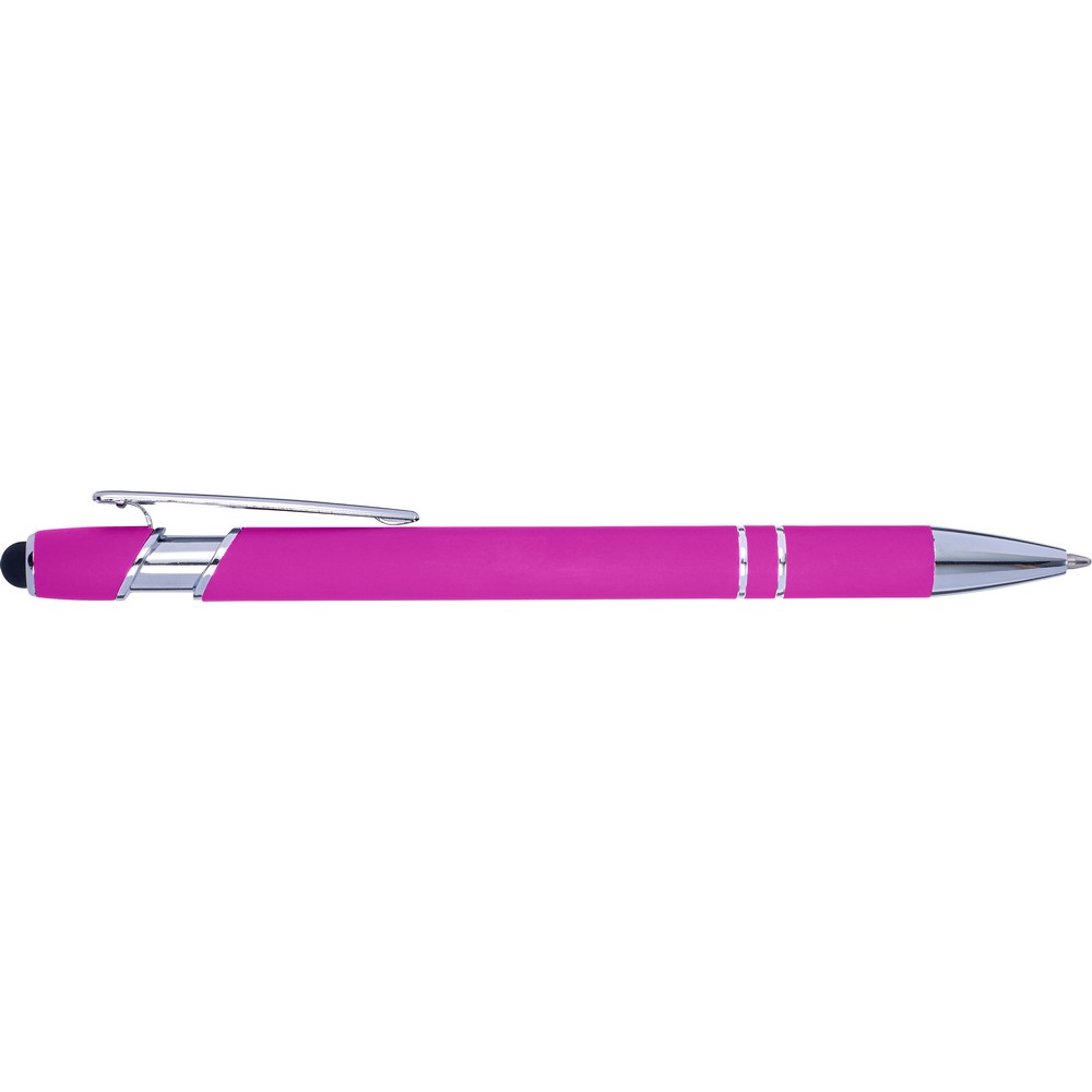 Długopis, touch pen z nadrukiem Twojego logo, materiał: aluminium, guma, kolor: różowy Długopis, touch pen z nadrukiem Twojego logo, materiał: aluminium, guma, kolor: różowy