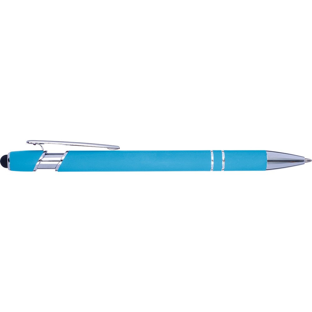 Długopis, touch pen z nadrukiem Twojego logo, materiał: aluminium, guma, kolor: błękitny Długopis, touch pen z nadrukiem Twojego logo, materiał: aluminium, guma, kolor: błękitny