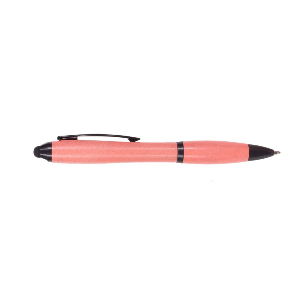 Bambusowy długopis, touch pen z nadrukiem Twojego logo, materiał: włókno bambusowe, kolor: różowy Bambusowy długopis, touch pen z nadrukiem Twojego logo, materiał: włókno bambusowe, kolor: różowy