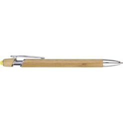 Bambusowy długopis, touch pen z nadrukiem Twojego logo, materiał: bambus, kolor: żółty