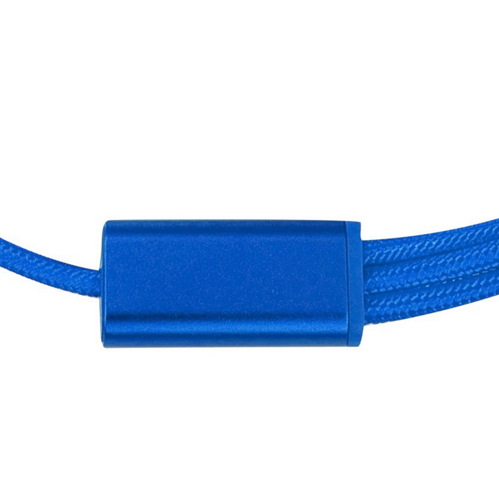 Kabel do ładowania z aluminium z recyklingu z nadrukiem Twojego logo, materiał: aluminium, kolor: niebieski Kabel do ładowania z aluminium z recyklingu z nadrukiem Twojego logo, materiał: aluminium, kolor: niebieski