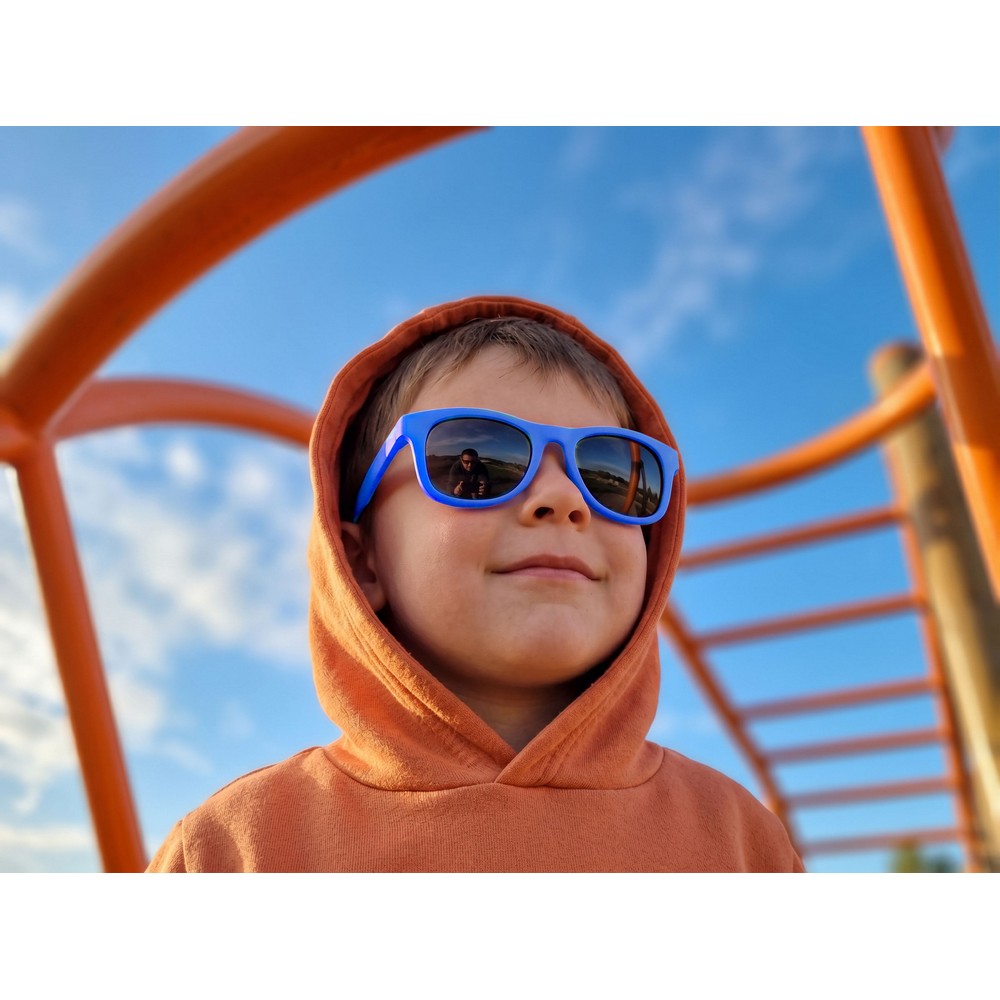Okulary przeciwsłoneczne, rozmiar dziecięcy | Sia z nadrukiem Twojego logo, materiał: plastik, kolor: niebieski Okulary przeciwsłoneczne, rozmiar dziecięcy | Sia z nadrukiem Twojego logo, materiał: plastik, kolor: niebieski