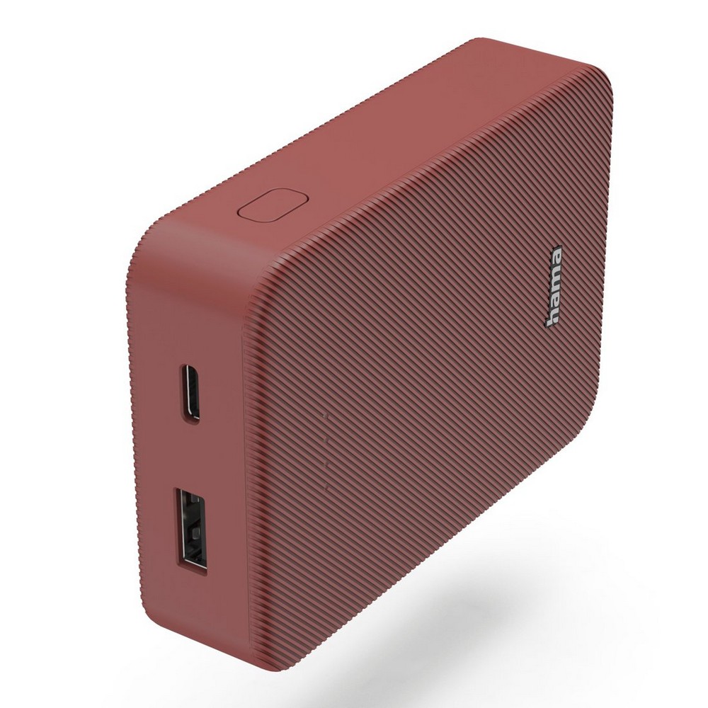 Power bank 10000 mAh Hama Power Pack z nadrukiem Twojego logo, materiał: plastik, kolor: czerwony Power bank 10000 mAh Hama Power Pack z nadrukiem Twojego logo, materiał: plastik, kolor: czerwony