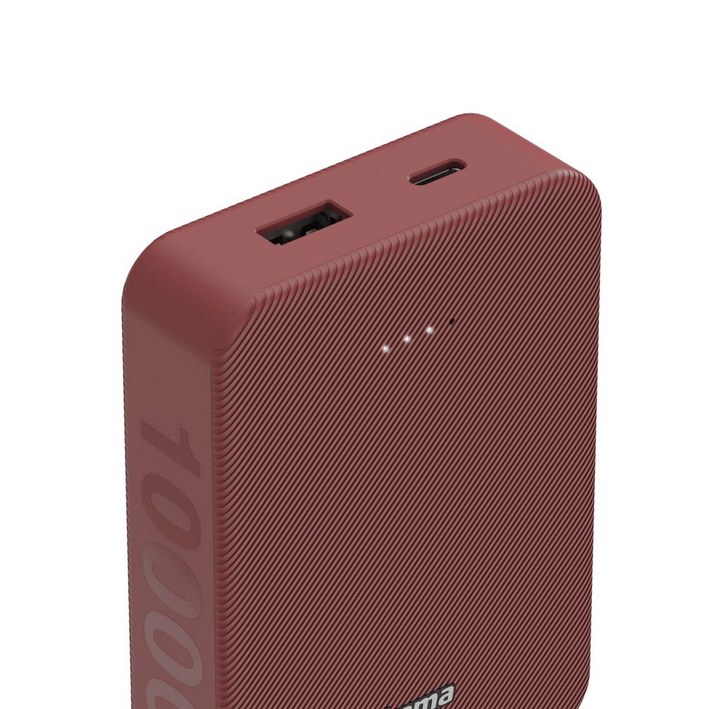 Power bank 10000 mAh Hama Power Pack z nadrukiem Twojego logo, materiał: plastik, kolor: czerwony Power bank 10000 mAh Hama Power Pack z nadrukiem Twojego logo, materiał: plastik, kolor: czerwony