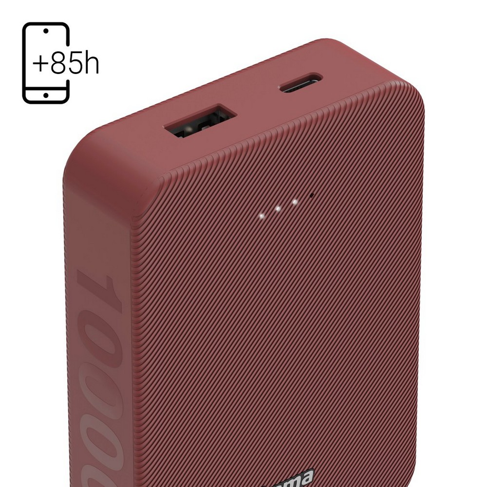 Power bank 10000 mAh Hama Power Pack z nadrukiem Twojego logo, materiał: plastik, kolor: czerwony Power bank 10000 mAh Hama Power Pack z nadrukiem Twojego logo, materiał: plastik, kolor: czerwony
