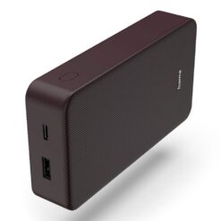 Power bank 20000 mAh Hama Power Pack z nadrukiem Twojego logo, materiał: plastik, kolor: burgund