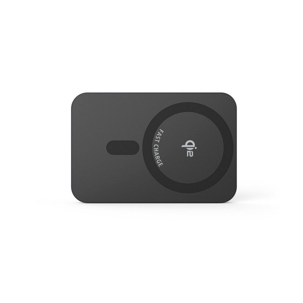 Magnetyczny power bank 10000 mAh Hama z nadrukiem Twojego logo, materiał: aluminium, kolor: czarny Magnetyczny power bank 10000 mAh Hama z nadrukiem Twojego logo, materiał: aluminium, kolor: czarny