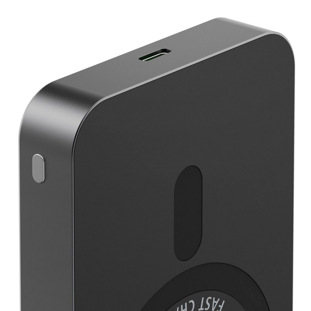 Magnetyczny power bank 10000 mAh Hama z nadrukiem Twojego logo, materiał: aluminium, kolor: czarny Magnetyczny power bank 10000 mAh Hama z nadrukiem Twojego logo, materiał: aluminium, kolor: czarny