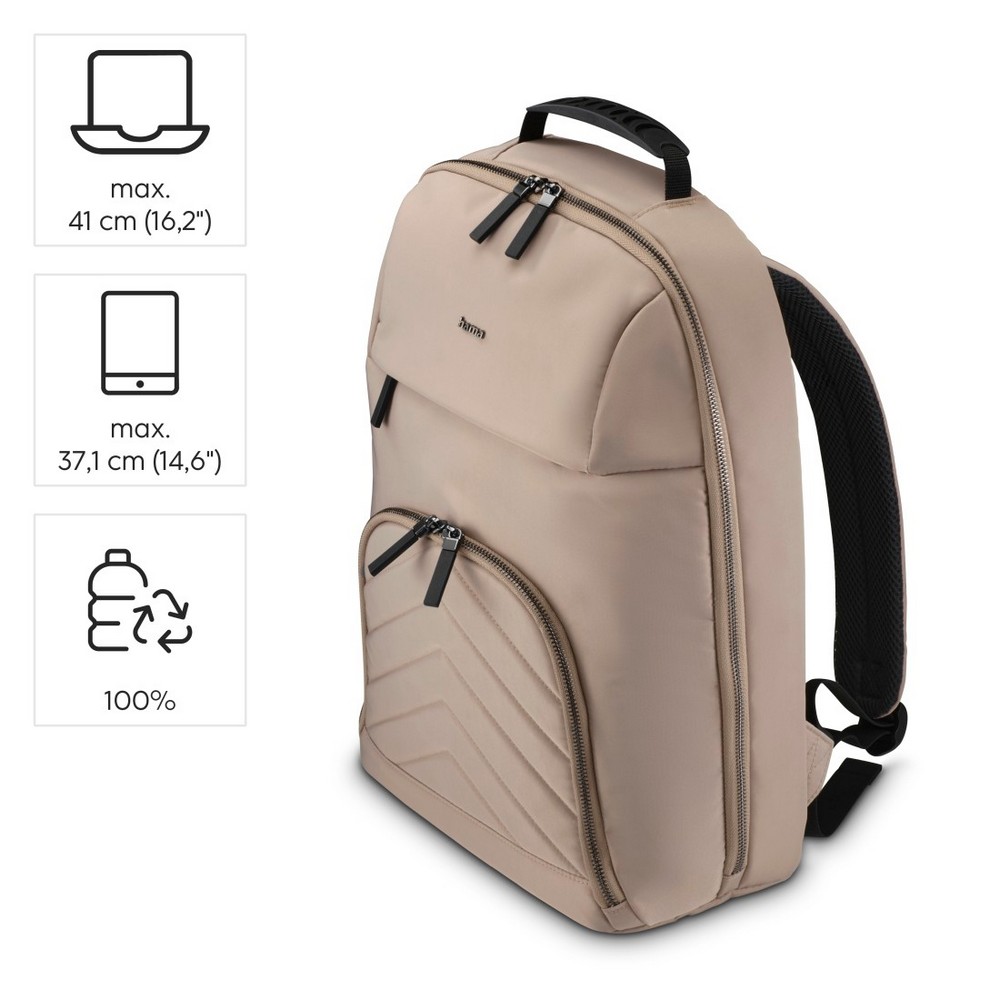 Plecak na laptopa 16,2" Hama Lightweight Premium z nadrukiem Twojego logo, materiał: poliester, kolor: beżowy Plecak na laptopa 16,2" Hama Lightweight Premium z nadrukiem Twojego logo, materiał: poliester, kolor: beżowy