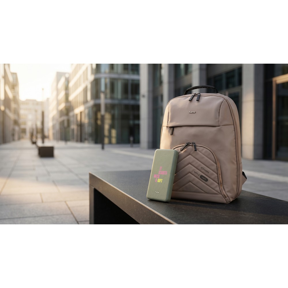 Plecak na laptopa 16,2" Hama Lightweight Premium z nadrukiem Twojego logo, materiał: poliester, kolor: beżowy Plecak na laptopa 16,2" Hama Lightweight Premium z nadrukiem Twojego logo, materiał: poliester, kolor: beżowy