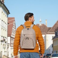 Plecak na laptopa 16,2" Hama Lightweight Premium z nadrukiem Twojego logo, materiał: poliester, kolor: beżowy