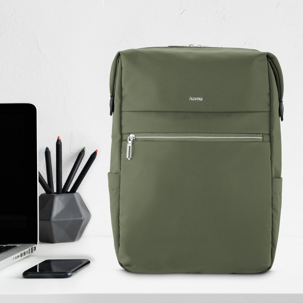 Plecak na laptopa 16,2" Hama Ultimate z nadrukiem Twojego logo, materiał: poliester, kolor: zielony Plecak na laptopa 16,2" Hama Ultimate z nadrukiem Twojego logo, materiał: poliester, kolor: zielony