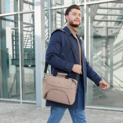 Torba na laptopa 15,6"-16,2" Hama Lightweight Premium z nadrukiem Twojego logo, materiał: rpet, kolor: beżowy