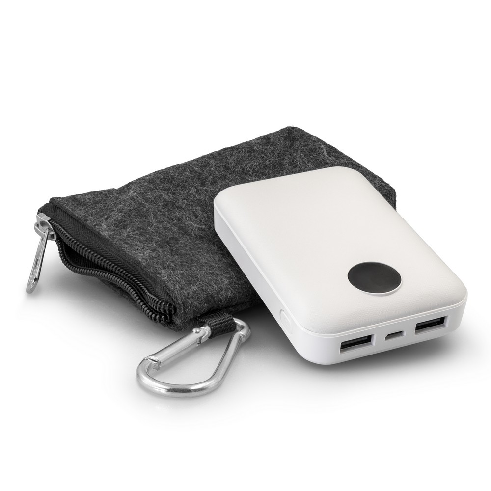 Power bank 10000 mAh Air Gifts | Daniel z nadrukiem Twojego logo, materiał: plastik, filc, kolor: biały Power bank 10000 mAh Air Gifts | Daniel z nadrukiem Twojego logo, materiał: plastik, filc, kolor: biały