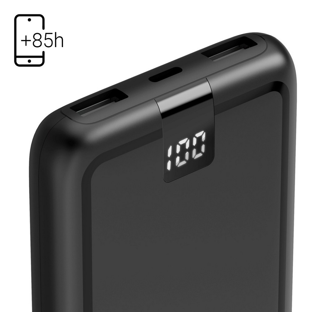 Power bank 10000 mAh Hama Power Pack Performance z nadrukiem Twojego logo, materiał: plastik, kolor: czarny Power bank 10000 mAh Hama Power Pack Performance z nadrukiem Twojego logo, materiał: plastik, kolor: czarny