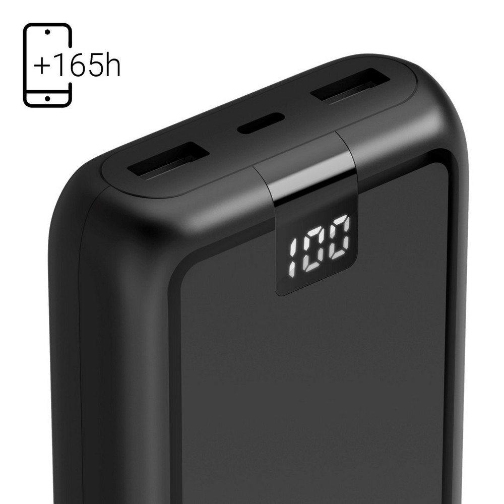 Power bank 20000 mAh Hama Power Pack Performance z nadrukiem Twojego logo, materiał: plastik, kolor: czarny Power bank 20000 mAh Hama Power Pack Performance z nadrukiem Twojego logo, materiał: plastik, kolor: czarny