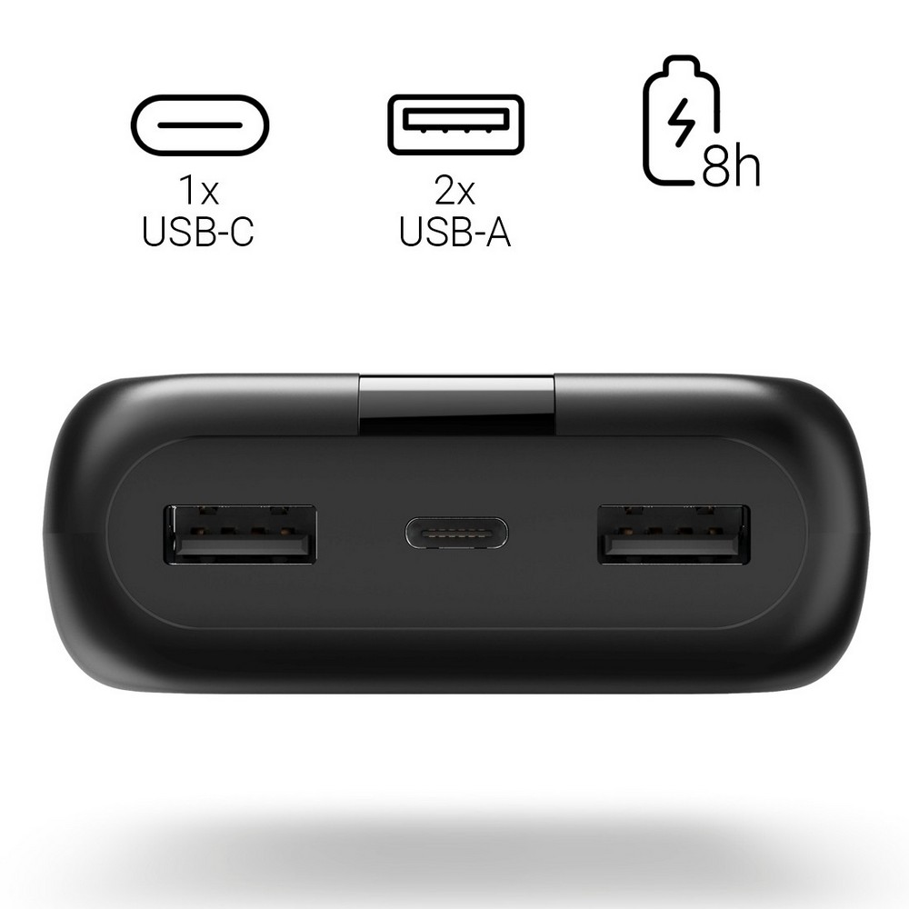 Power bank 20000 mAh Hama Power Pack Performance z nadrukiem Twojego logo, materiał: plastik, kolor: czarny Power bank 20000 mAh Hama Power Pack Performance z nadrukiem Twojego logo, materiał: plastik, kolor: czarny