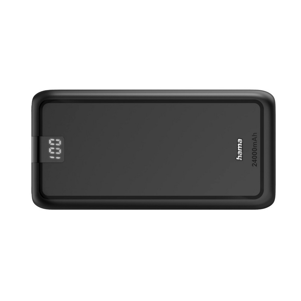 Power bank 24000 mAh Hama Power Pack Performance z nadrukiem Twojego logo, materiał: plastik, kolor: czarny Power bank 24000 mAh Hama Power Pack Performance z nadrukiem Twojego logo, materiał: plastik, kolor: czarny