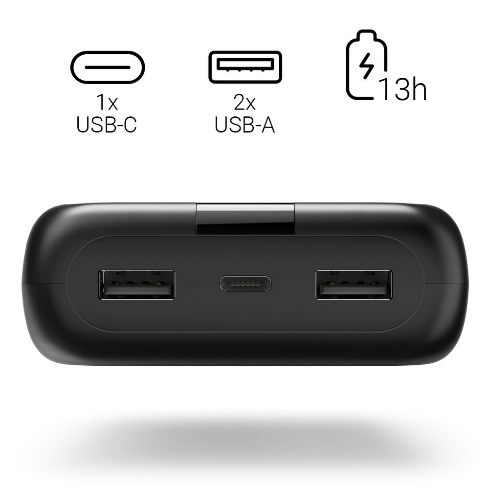 Power bank 24000 mAh Hama Power Pack Performance z nadrukiem Twojego logo, materiał: plastik, kolor: czarny Power bank 24000 mAh Hama Power Pack Performance z nadrukiem Twojego logo, materiał: plastik, kolor: czarny