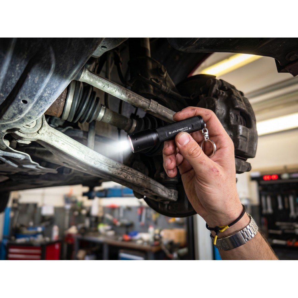 Latarka Ledlenser E10 z nadrukiem Twojego logo, materiał: aluminium, kolor: czarny Latarka Ledlenser E10 z nadrukiem Twojego logo, materiał: aluminium, kolor: czarny