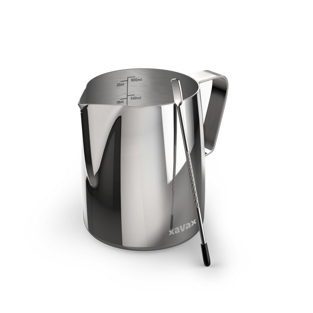 Dzbanek do mleka 600 ml Xavax z nadrukiem Twojego logo, materiał: stal nierdzewna, stal, kolor: srebrny Dzbanek do mleka 600 ml Xavax z nadrukiem Twojego logo, materiał: stal nierdzewna, stal, kolor: srebrny