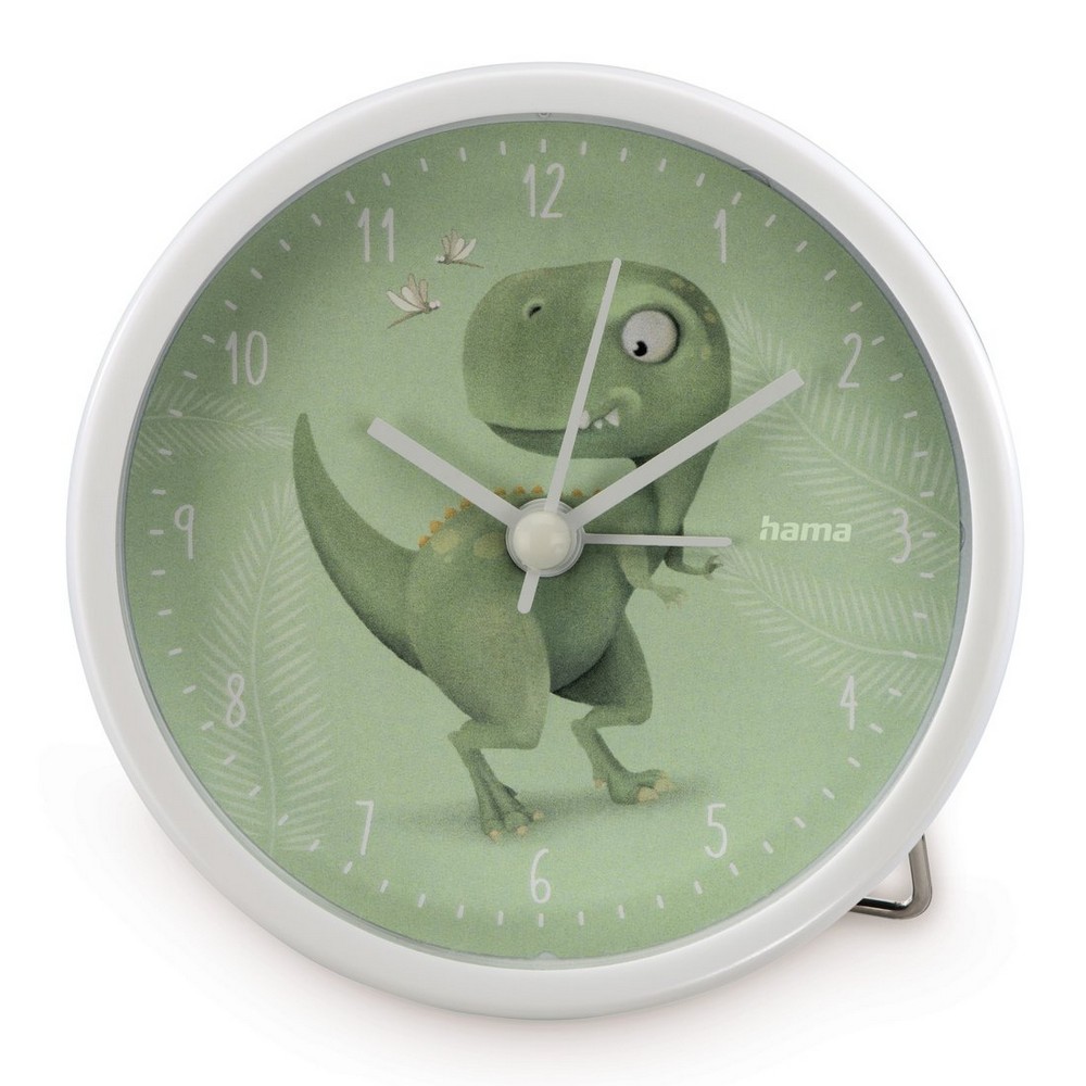 Budzik dla dzieci Hama Happy Dino z nadrukiem Twojego logo, materiał: plastik, kolor: zielony Budzik dla dzieci Hama Happy Dino z nadrukiem Twojego logo, materiał: plastik, kolor: zielony