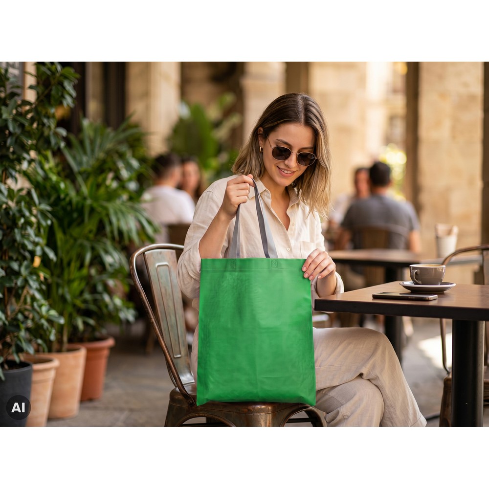 Torba na zakupy | Boden z nadrukiem Twojego logo, materiał: non-woven, kolor: zielony Torba na zakupy | Boden z nadrukiem Twojego logo, materiał: non-woven, kolor: zielony