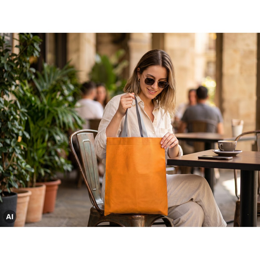 Torba na zakupy | Boden z nadrukiem Twojego logo, materiał: non-woven, kolor: pomarańczowy Torba na zakupy | Boden z nadrukiem Twojego logo, materiał: non-woven, kolor: pomarańczowy