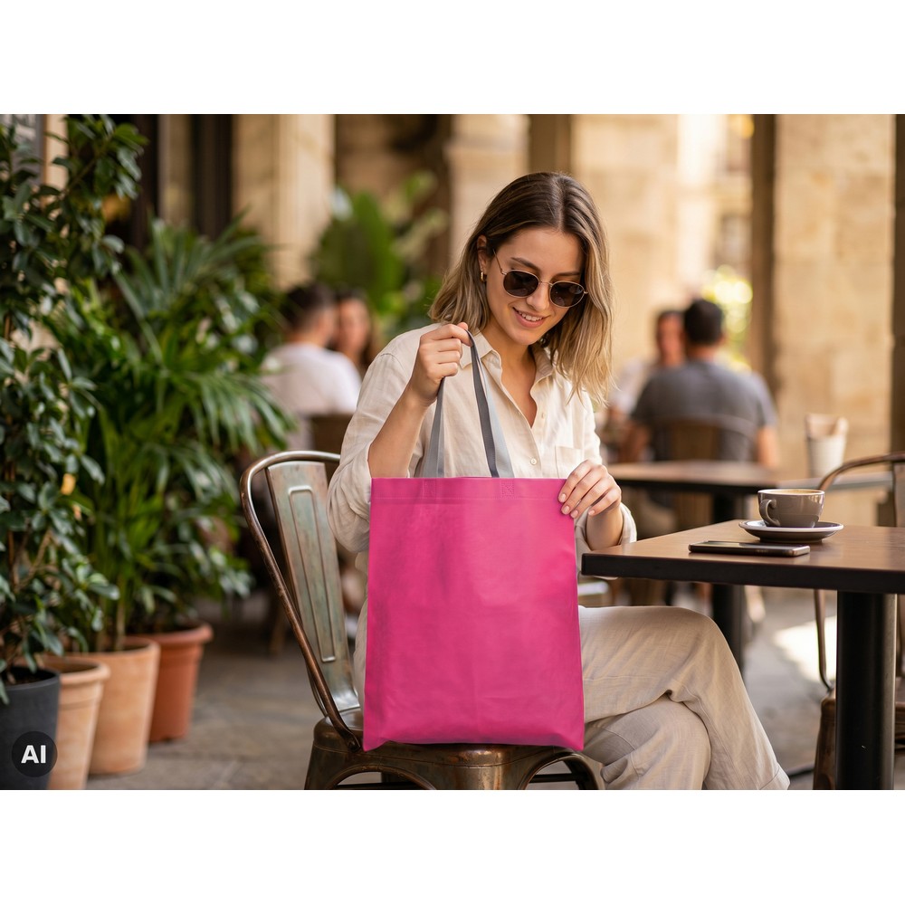 Torba na zakupy | Boden z nadrukiem Twojego logo, materiał: non-woven, kolor: różowy Torba na zakupy | Boden z nadrukiem Twojego logo, materiał: non-woven, kolor: różowy